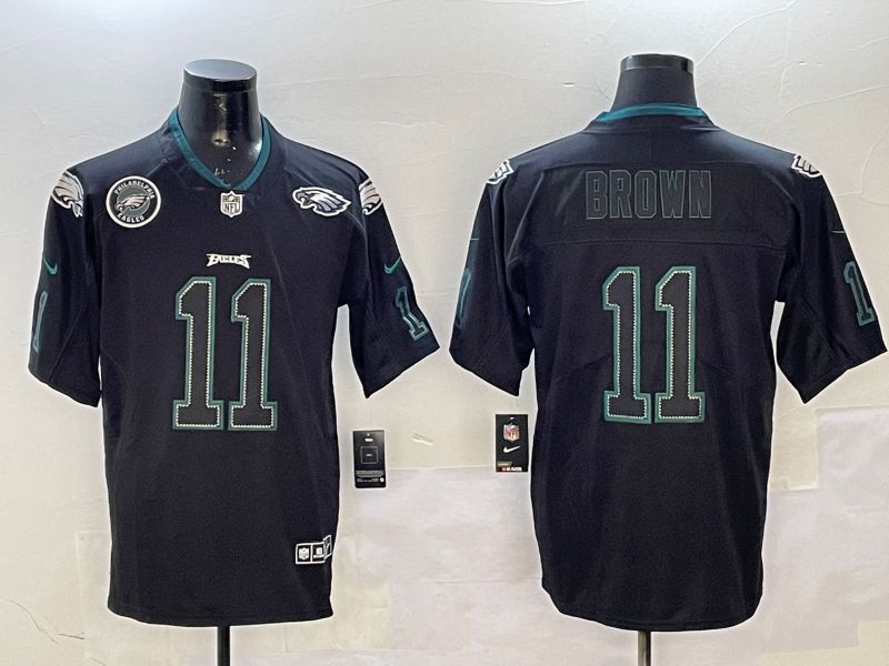 Men Philadelphia Eagles #11 Brown Black Classic 2025 Nike Limited NFL Jersey style 6